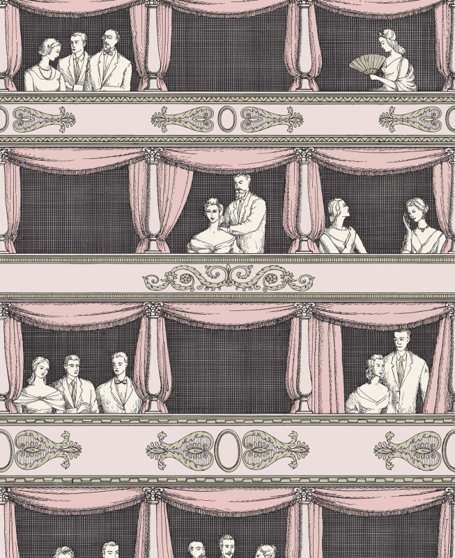 Fornasetti Senza Tempo Wallpaper - Teatro - Blush
