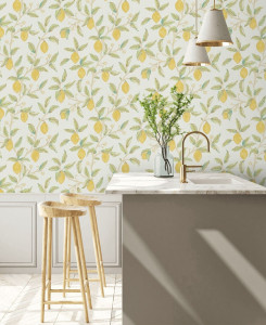 Morris Wallpaper - Lemon Tree - Yellow, Green & Beige