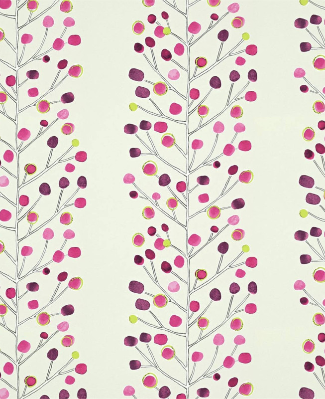 Scion Wallpaper - Berry Tree - Purple