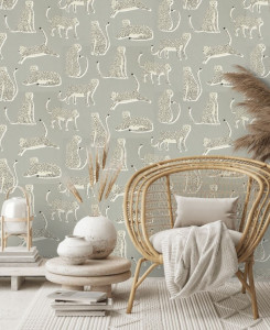 Scion Wallpaper - Lionel - Grey & Beige
