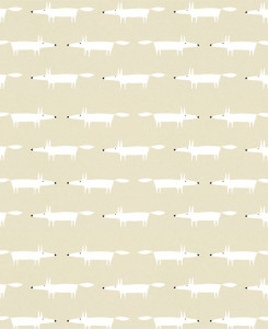 Scion Wallpaper - Little Fox - Beige & White