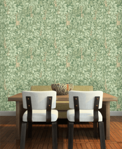 Fornasetti Wallpaper - Chiavi Segrete -  Olive & Metallic Gilver