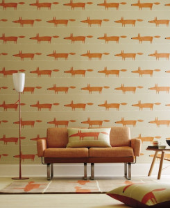 Scion Wallpaper - Mr. Fox - Beige & Orange