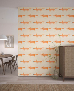 Scion Wallpaper - Mr. Fox - Beige & Orange