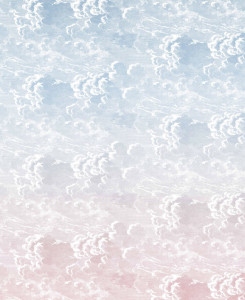 Pannello Decorativo Fornasetti - Nuvole al Tramonto - Cielo Azzurro e Rosa