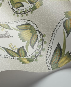 Cole & Son Wallpaper - Ardmore Cameos - Beige & Olive Green