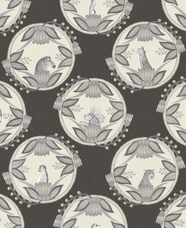 Cole & Son Wallpaper - Ardmore Cameos - Black & Grey