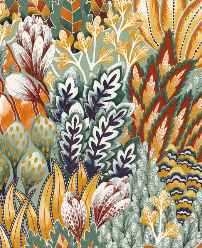 Casamance Wallpaper - Avicennia - Yellow & Orange