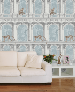 Fornasetti Wallpaper - Procuratie con Vista - Grey & Ice Blue