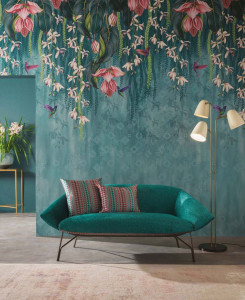 Pannelli Decorativi Osborne & Little - Trailing Orchid - Blu