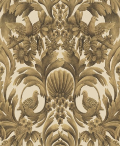 Cole & Son Wallpaper - Gibbons Carving - Metallic Gold on Sand