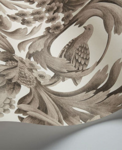 Cole & Son Wallpaper - Gibbons Carving - Soot on Stone