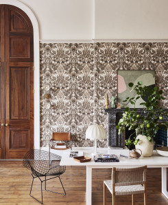 Cole & Son Wallpaper - Gibbons Carving - Soot on Stone