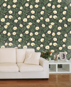 Cole & Son Wallpaper - Hampton Roses - Cream & Forest Green